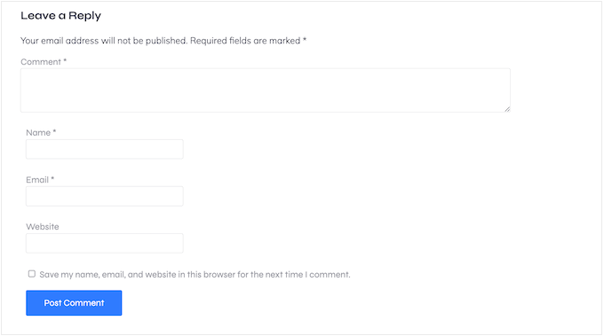 Collecting personal information via the WordPress comment form