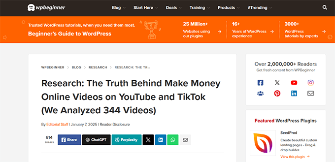 Example of research based original content