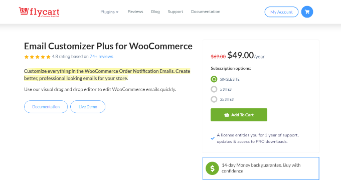 Flycart email customizer plus