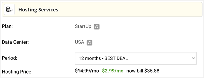 SiteGround pricing plan and payment options