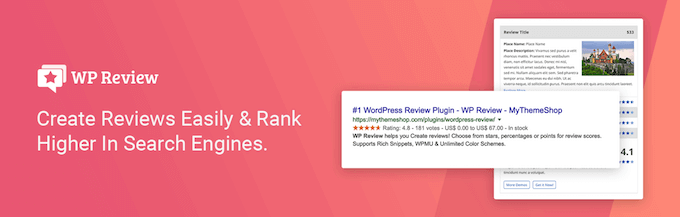 The WP Review schema plugin