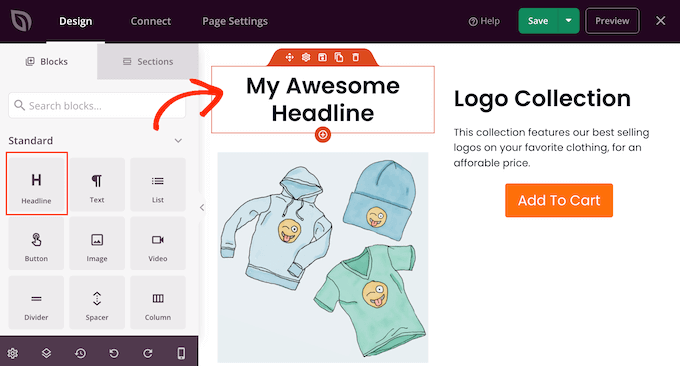SeedProd's 'add to cart' block