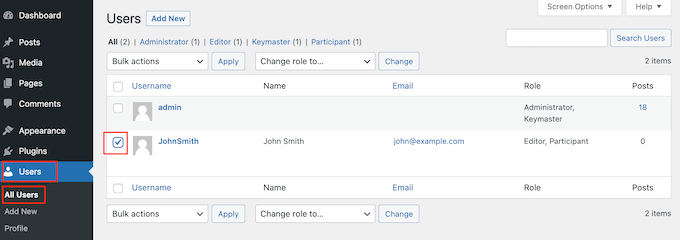 Editing user roles in WordPress