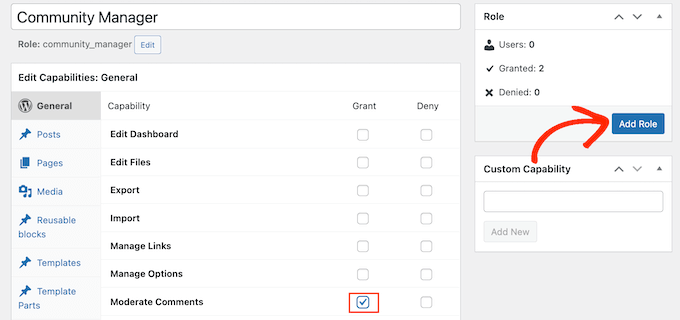 Creating a community manager role to moderate comments in WordPress
