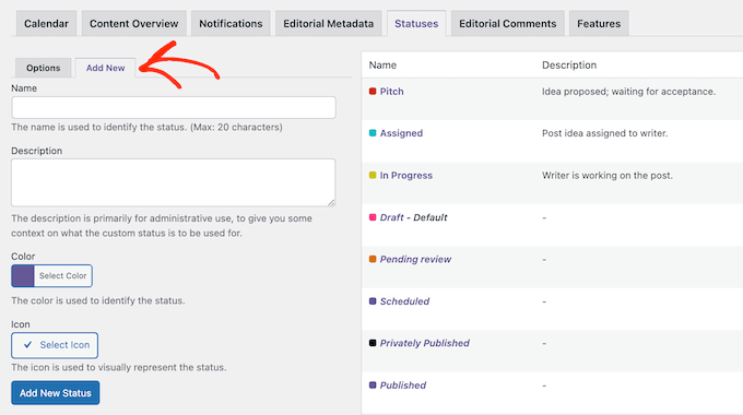 Improving the editorial workflow with custom page and post statuses